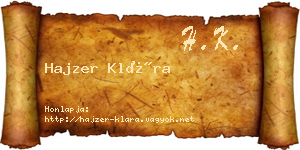 Hajzer Klára névjegykártya